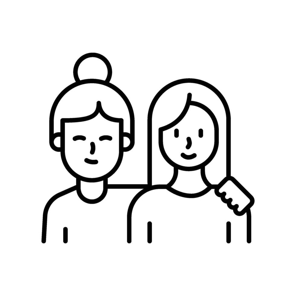 Friendship outline icon. EPS 10 file vector