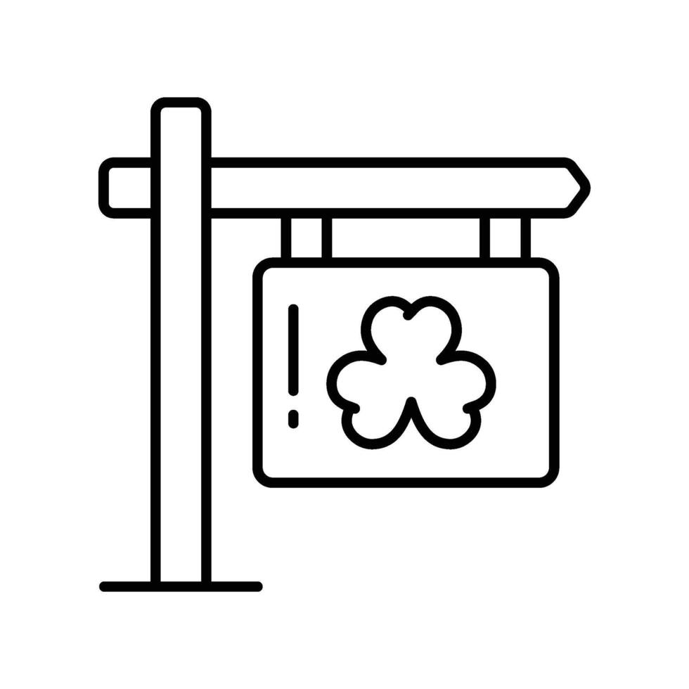 Irish Pub sign outline icon. EPS 10 file vector