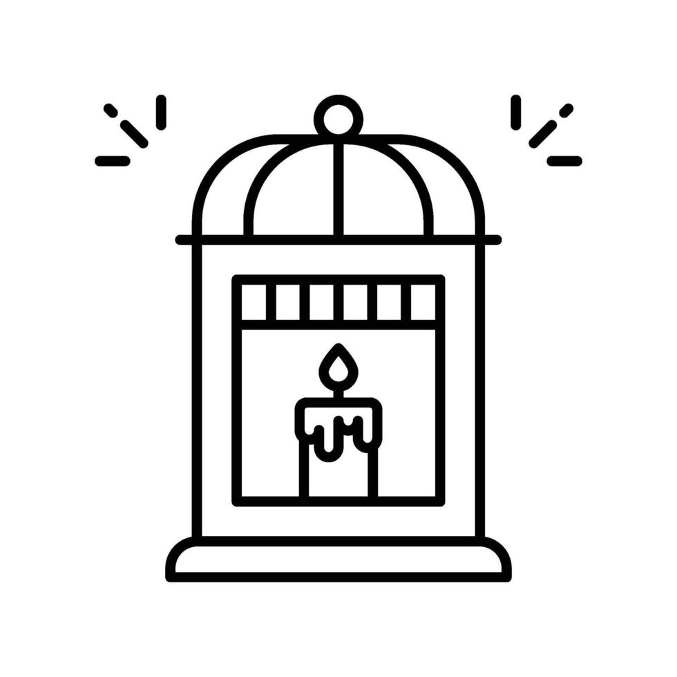 Lantern Candle outline icon. EPS 10 file vector