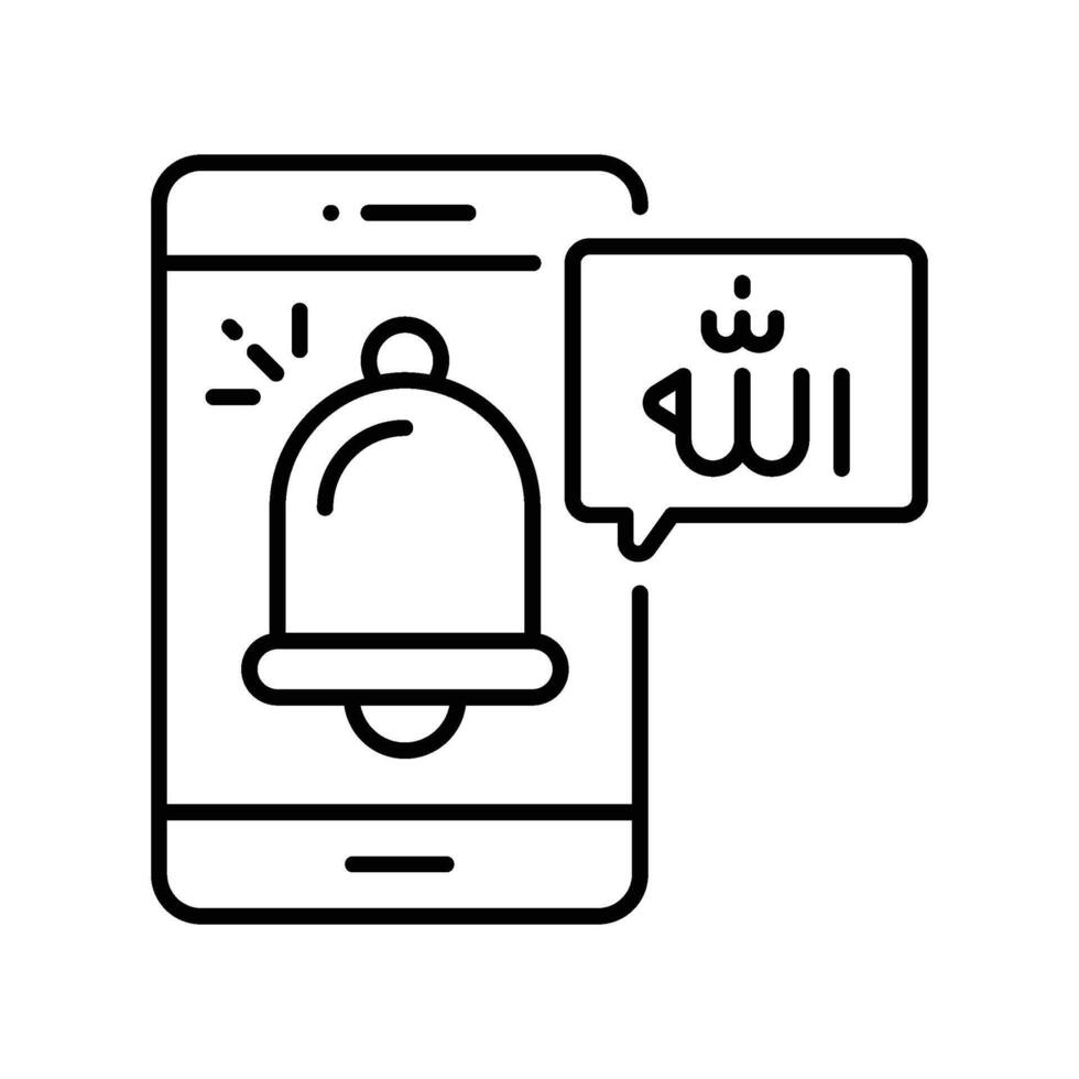 Azan Alarm outline icon. EPS 10 file vector