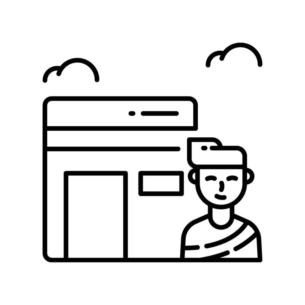 Hajj outline icon. EPS 10 file vector