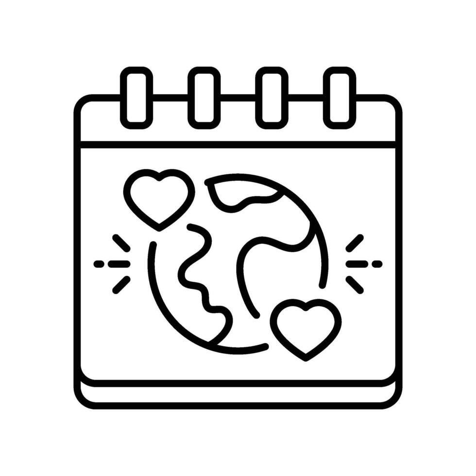 World Kindness Day outline icon. EPS 10 file vector