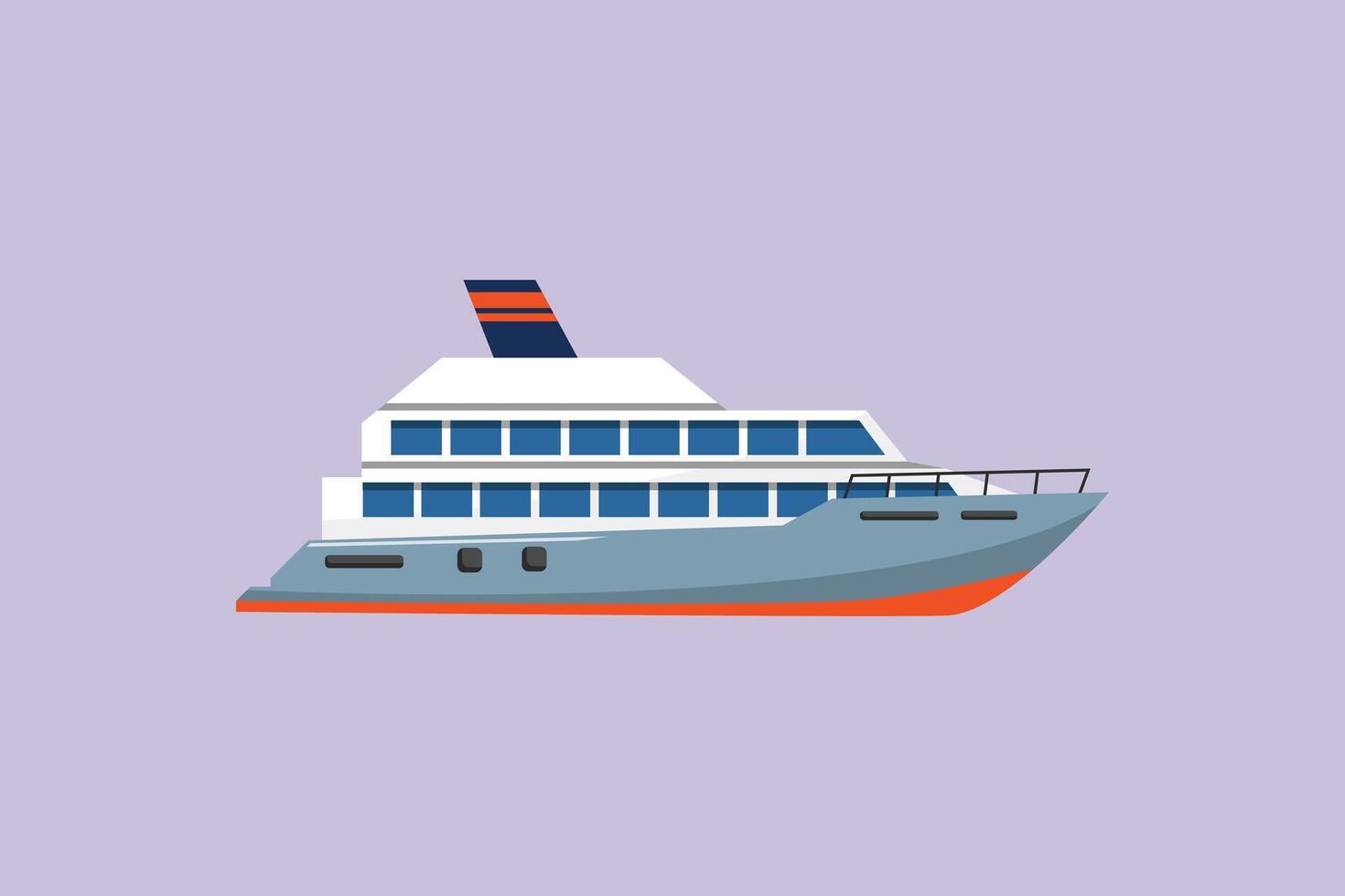 Sea transportation small passenger ship. Sea transportation Concept. Colored flat illustration isolated vector