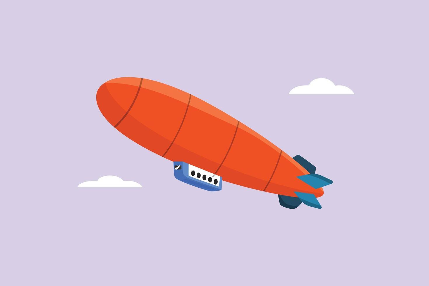 Zeppelin air transport. Air transport Concept. Colored flat illustration isolated vector