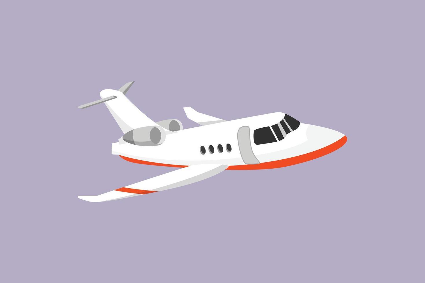 Private jet air transportation. Air transport Concept. Colored flat illustration isolated vector