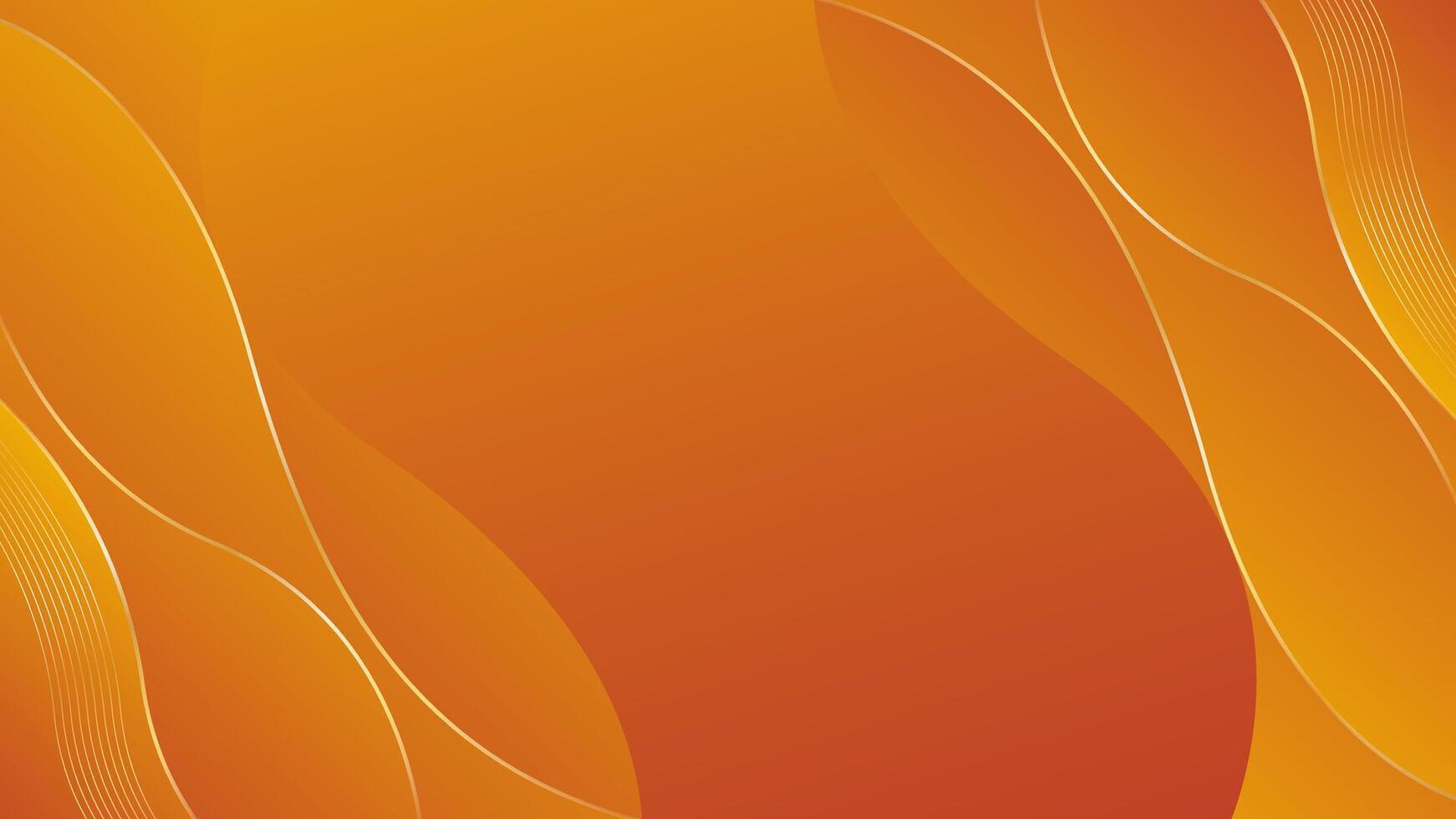 Elegant orange luxury wave background. Abstract wallpaper vector