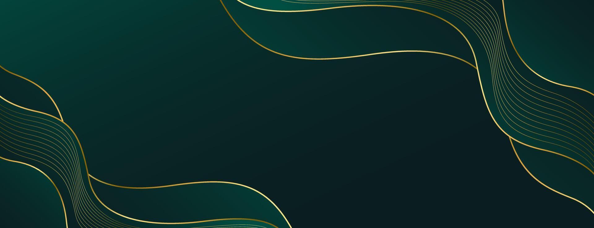 Elegant emerald green and gold luxury banner background vector