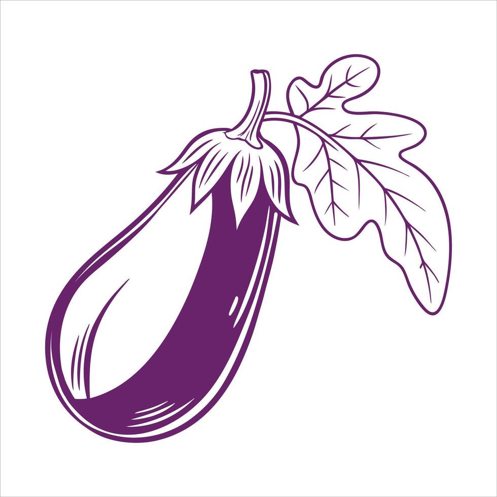 Simple minimalism eggplant icons in modern style for web apps vector