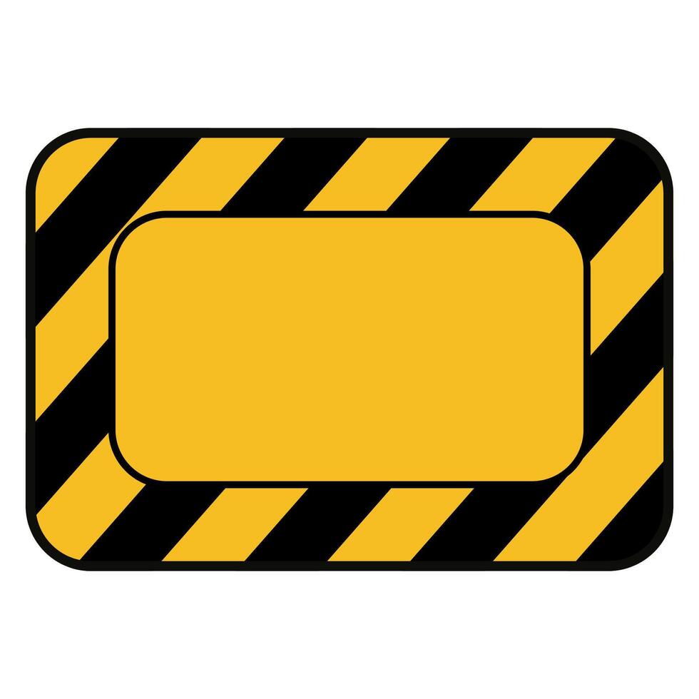 Warning Sign Frame with Yellow and Black Diagonal Striped Border vector