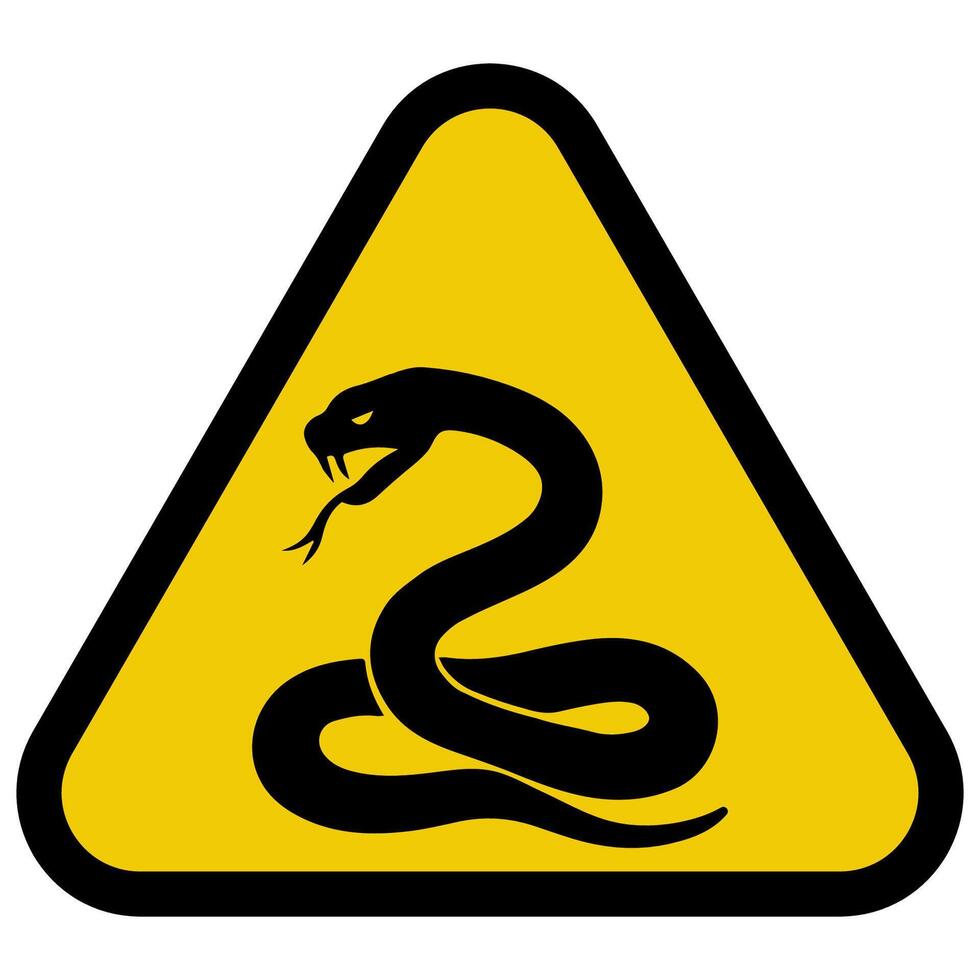 Snake Warning Sign Caution, Danger, Reptile Hazard vector