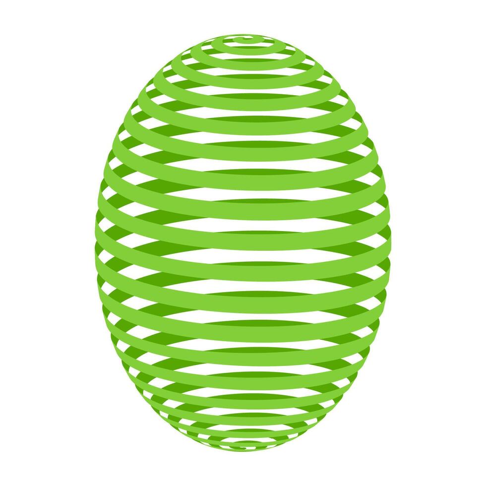 Easter Egg Spiraling Green Bands Form Abstract Ovoid Shape vector