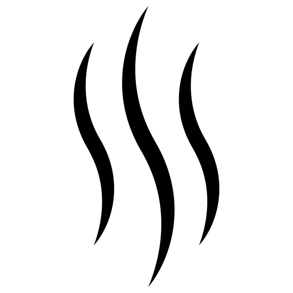 Rising Heat Haze, Three Black Wavy Lines on White vector