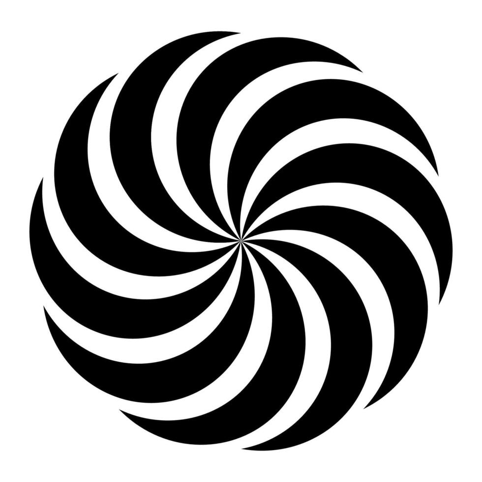 Dynamic, abstract spiral illusion creating a sense of motion and depth vector