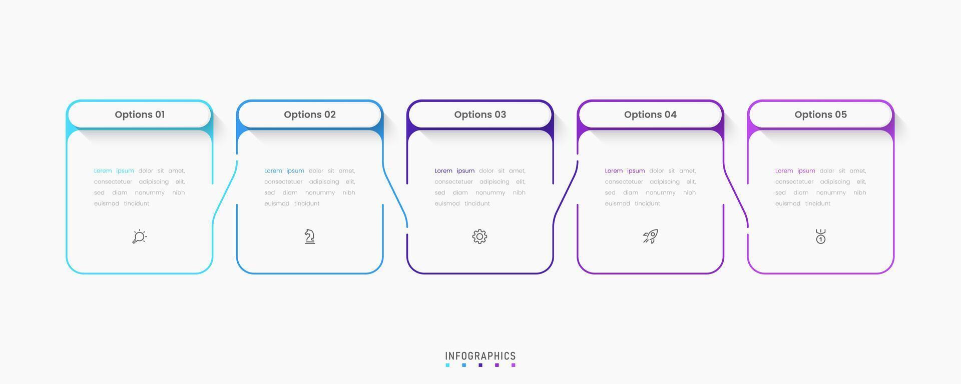 Infographic with icons and 5 options or steps. Can be used for process diagram, presentations, workflow layout, banner, flow chart vector