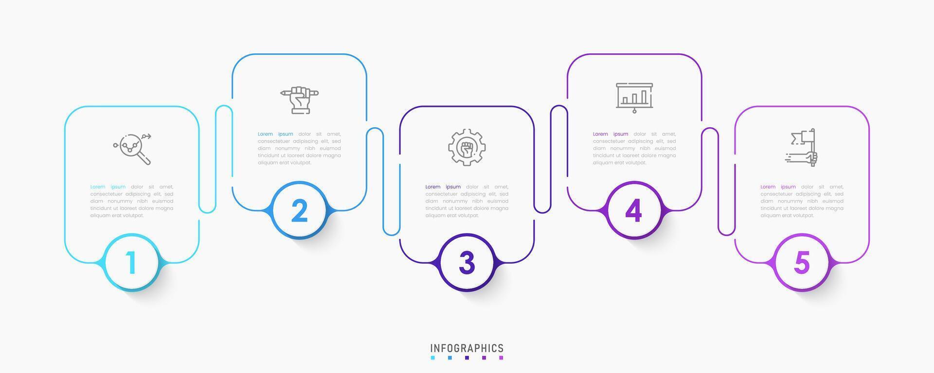 Infographic with icons and 5 options. Can be used for process diagram, presentations, workflow layout, banner, flow chart, info graph. vector
