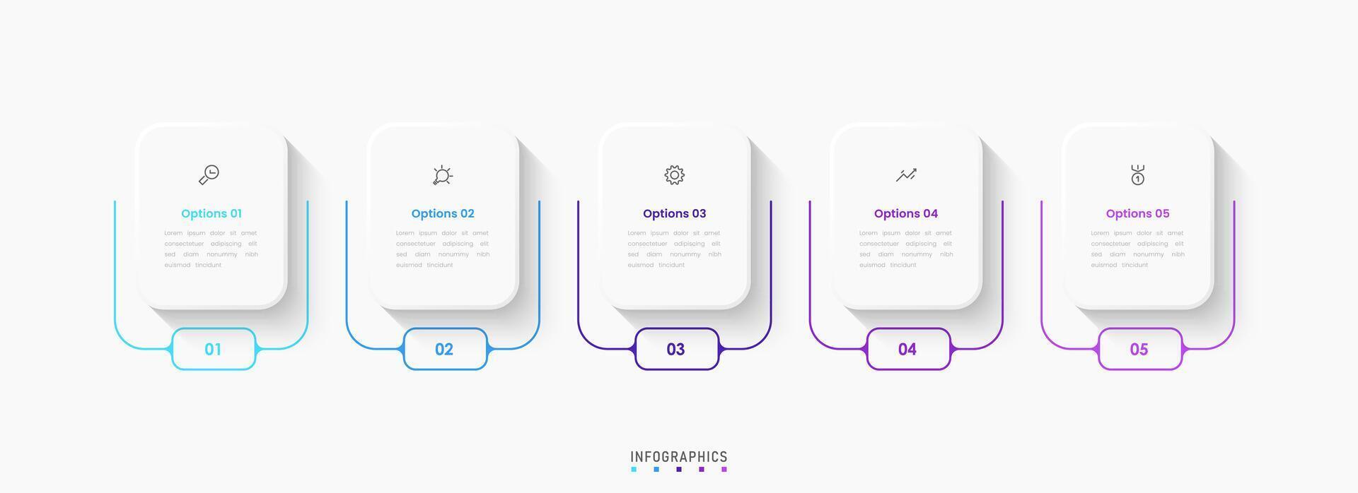 Infographic with icons and 5 options and can be used for process diagram vector