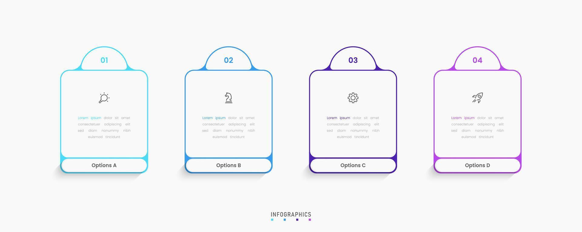 Infographic with icons and 4 steps. Can be used for process diagram, presentations, workflow layout, banner, flow chart, info graph. vector