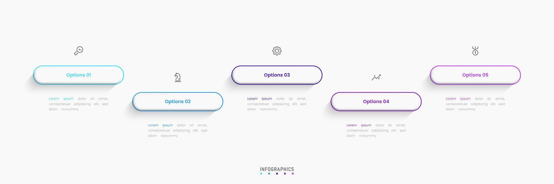 Infographic with icons and 5 options or steps. Can be used for process diagram, presentations, workflow layout, flow chart vector