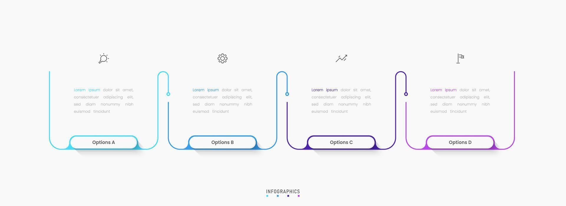 Infographic with icons and 4 options or steps. Can be used for process diagram vector