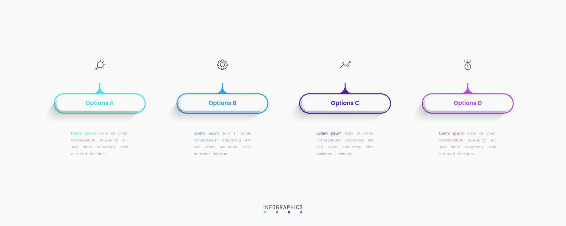 Infographic with icons and 4 options or steps. Can be used for process diagram, presentations, workflow layout. vector