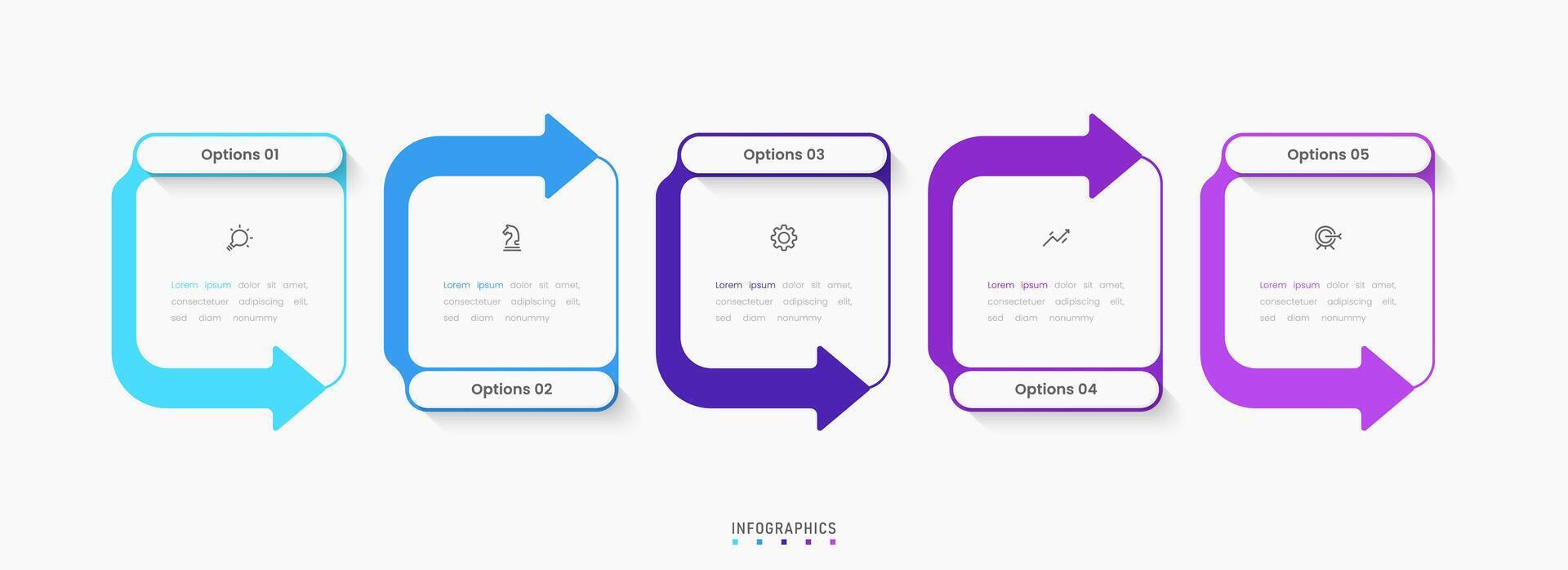 Infographic with icons and 5 options and can be used for process diagram, presentations, workflow layout, banner, flow chart, info graph. vector