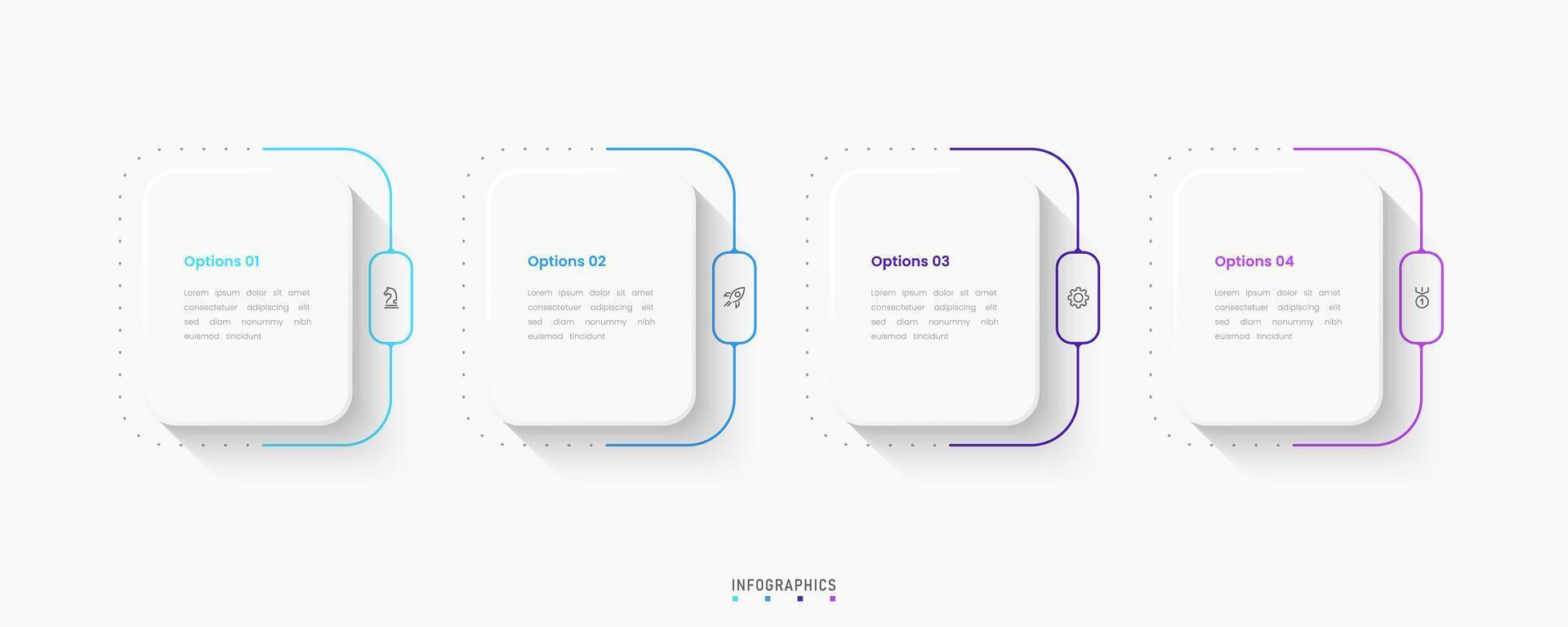Infographic with icons and 4 options or steps. Can be used for process diagram, workflow, info graph. vector