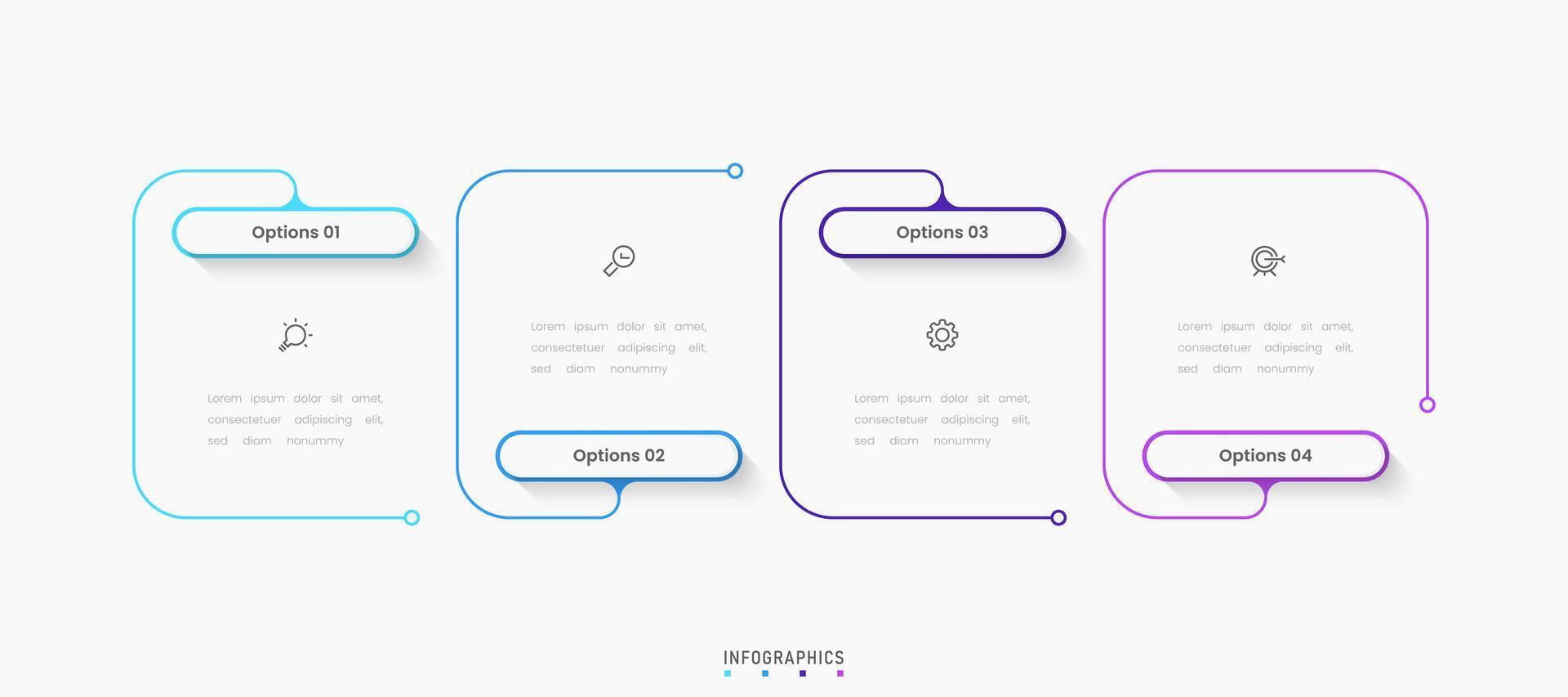 Infographic with icons and 4 options or steps. Can be used for process vector