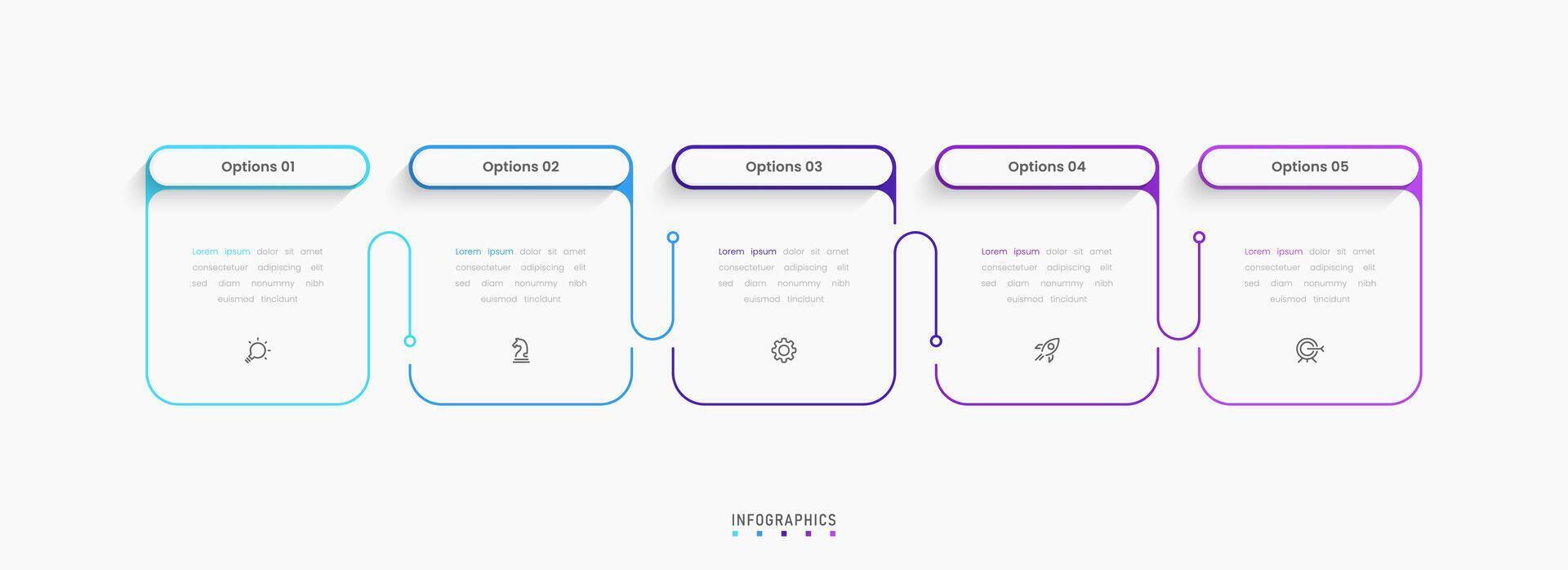 Infographic with icons and 5 options or steps. Can be used for process diagram, presentations, workflow layout, info graph. vector