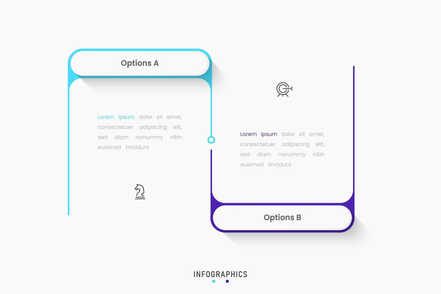 Infographic with icons and 2 options or steps. vector
