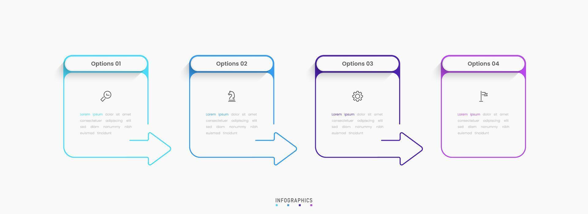 Infographic with icons and 4 steps. Can be used for process diagram, presentations, workflow layout, flow chart, info graph. vector