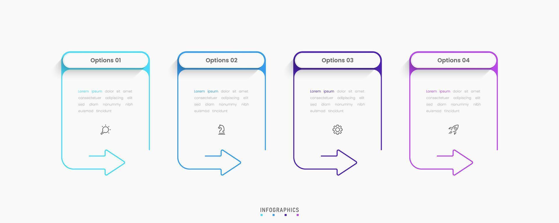 Infographic with icons and 4 steps. Can be used for process diagram, presentations, workflow, banner, flow chart, info graph. vector