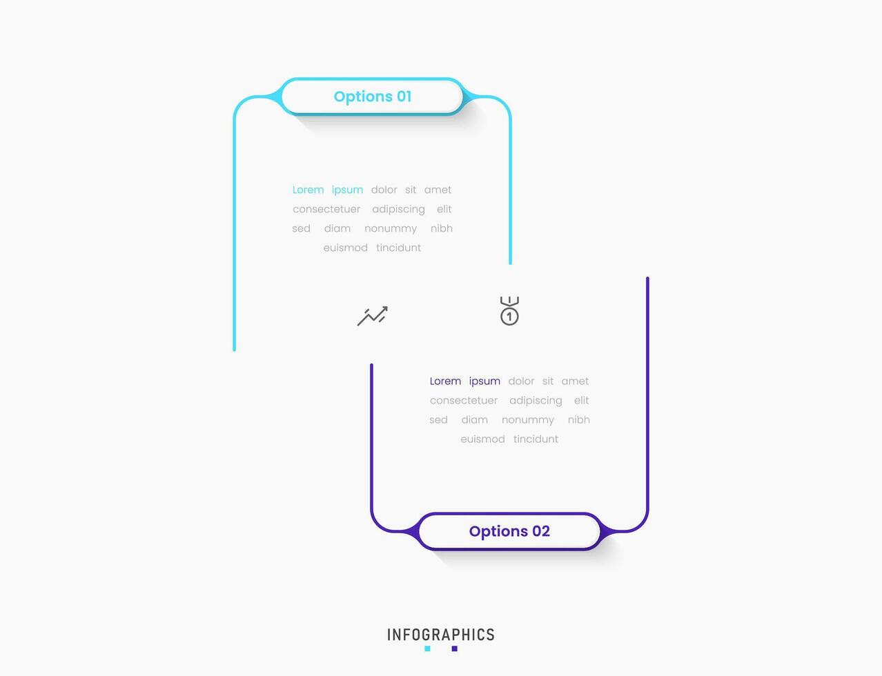 Infographic with icons and 2 steps. Can be used for process diagram, presentations, workflow layout, banner, info graph. vector
