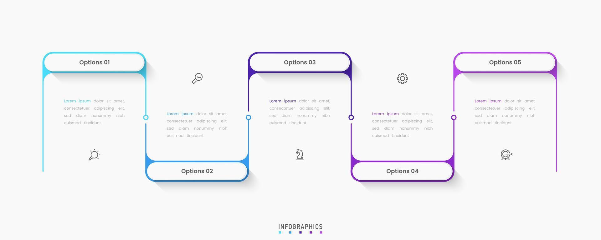 Infographic with icons and 5 options or steps. Can be used for process. vector