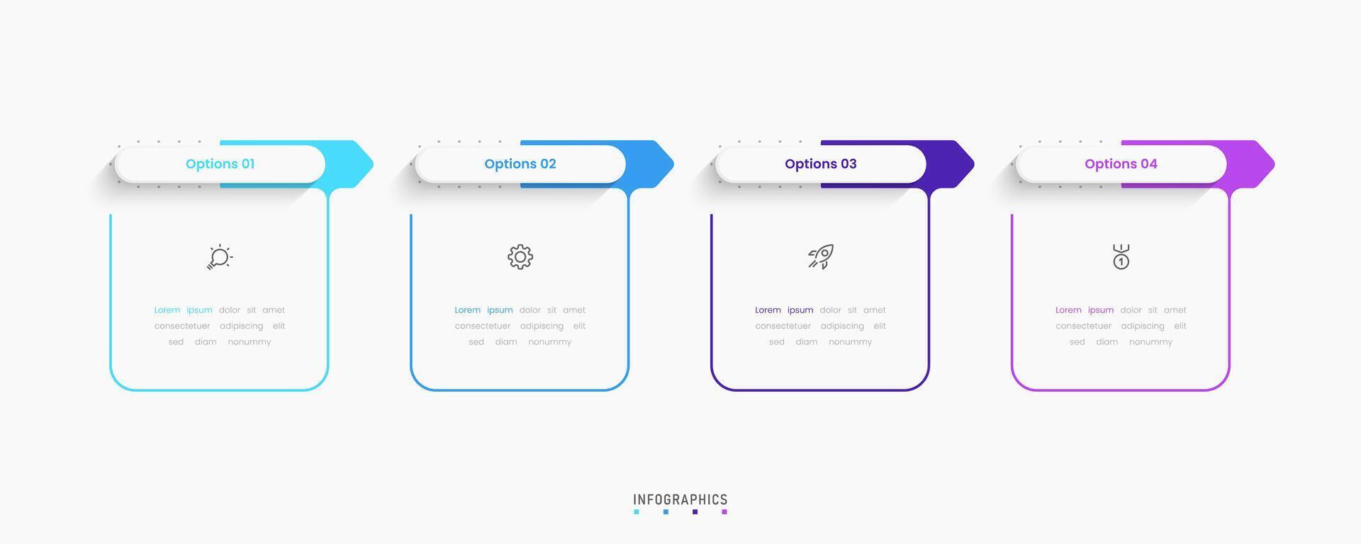 Infographic with icons and 4 options or steps. Can be used for process diagram, presentations vector