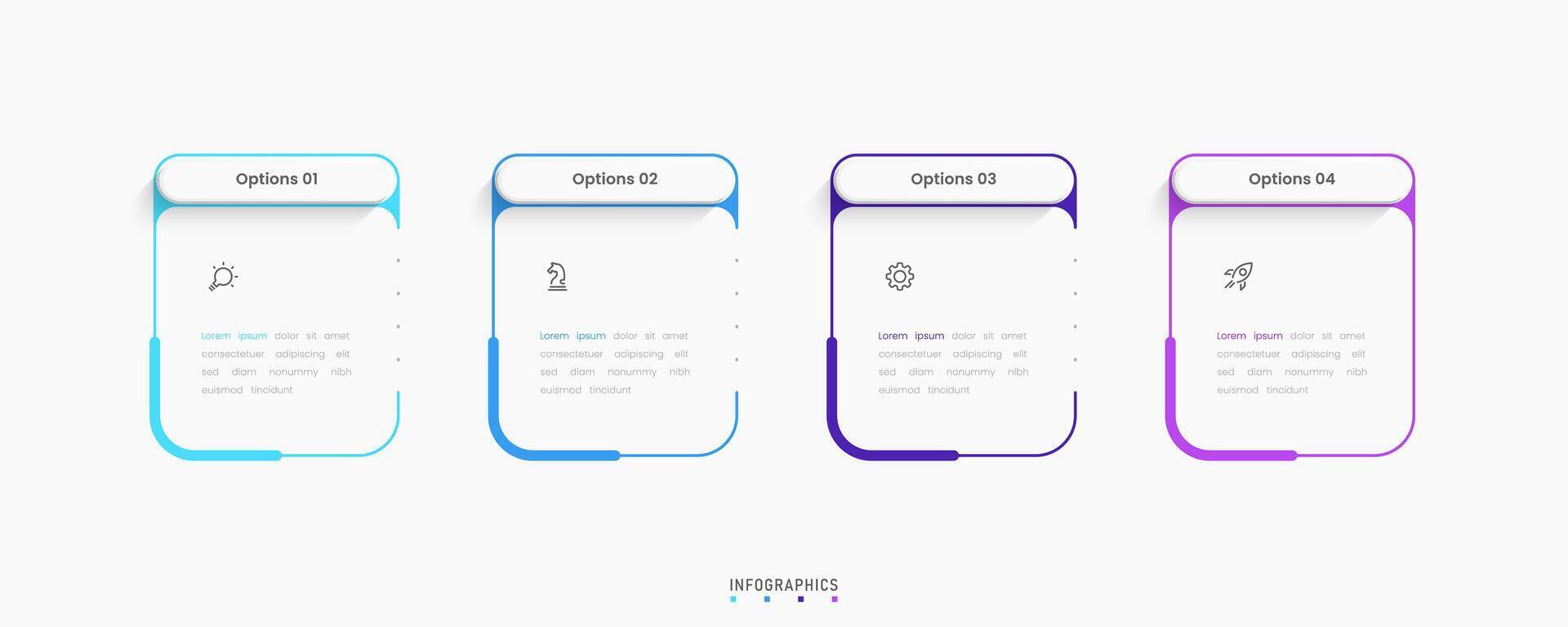 Infographic with icons and 4 options or steps. Can be used for process diagram, presentations, workflow layout, info graph. vector