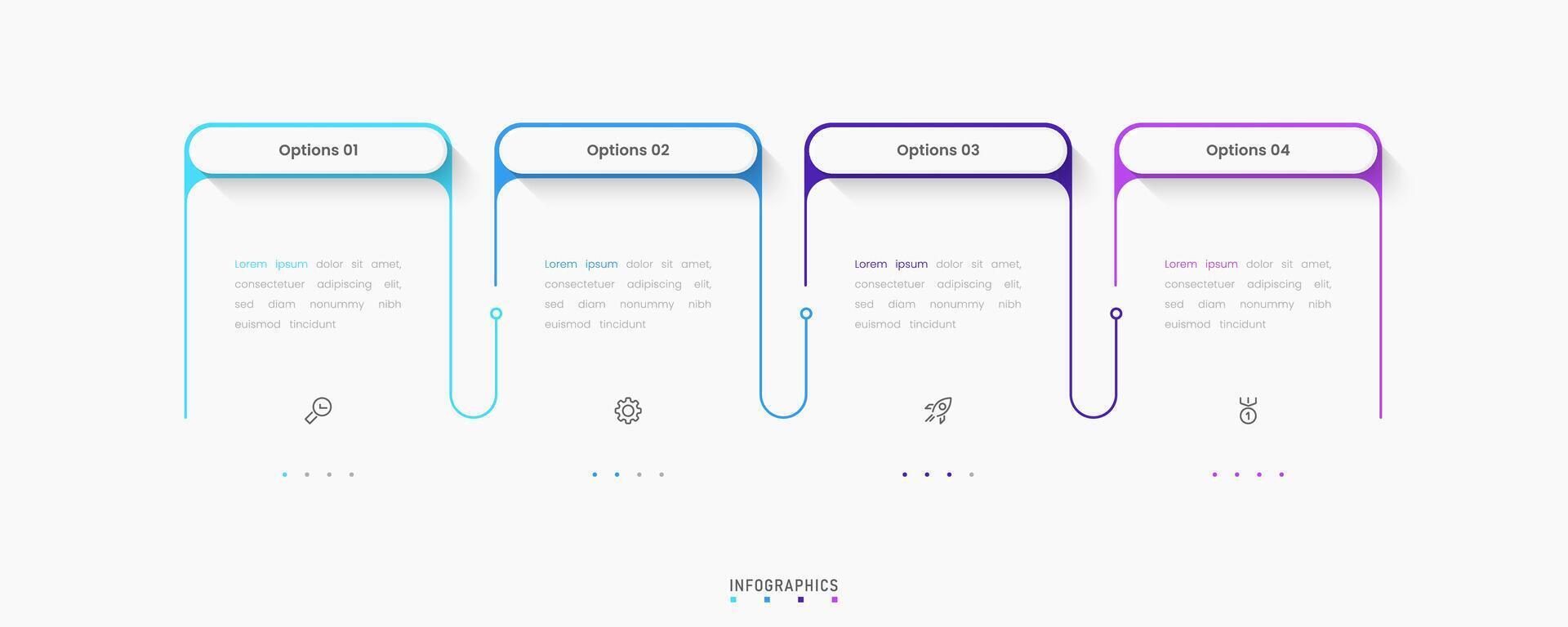 Infographic with icons and 4 options or steps vector