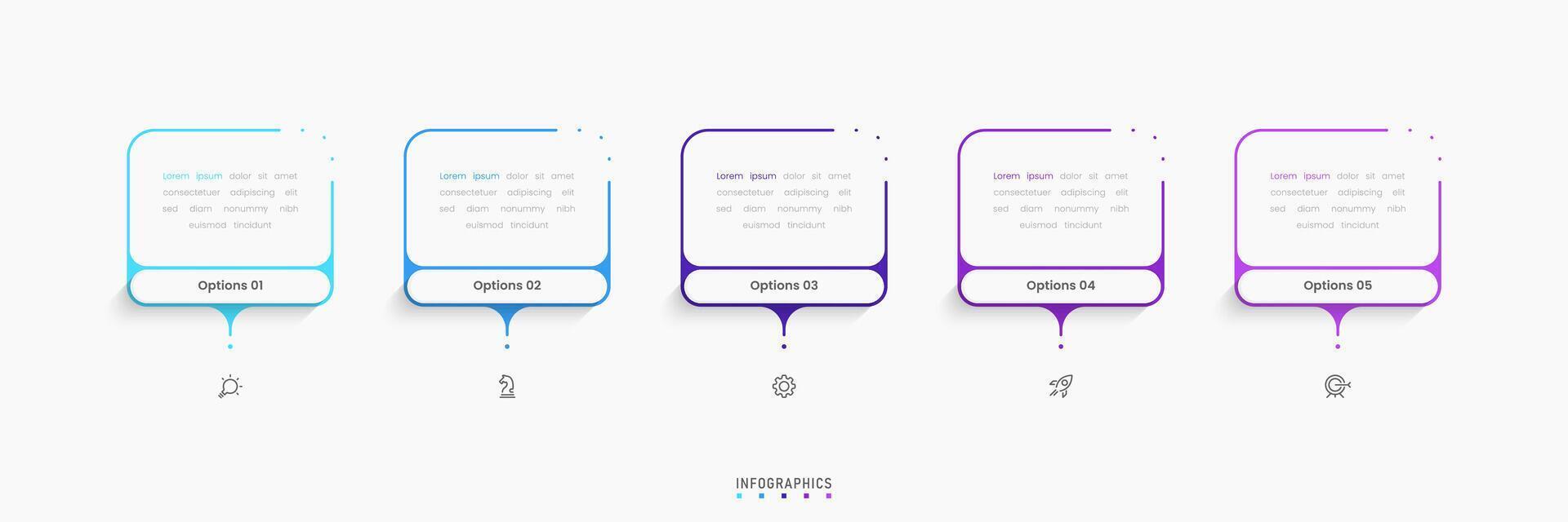 Infographic with icons and 5 steps. Can be used for process diagram, presentations, workflow layout, banner, flow chart, info graph. vector