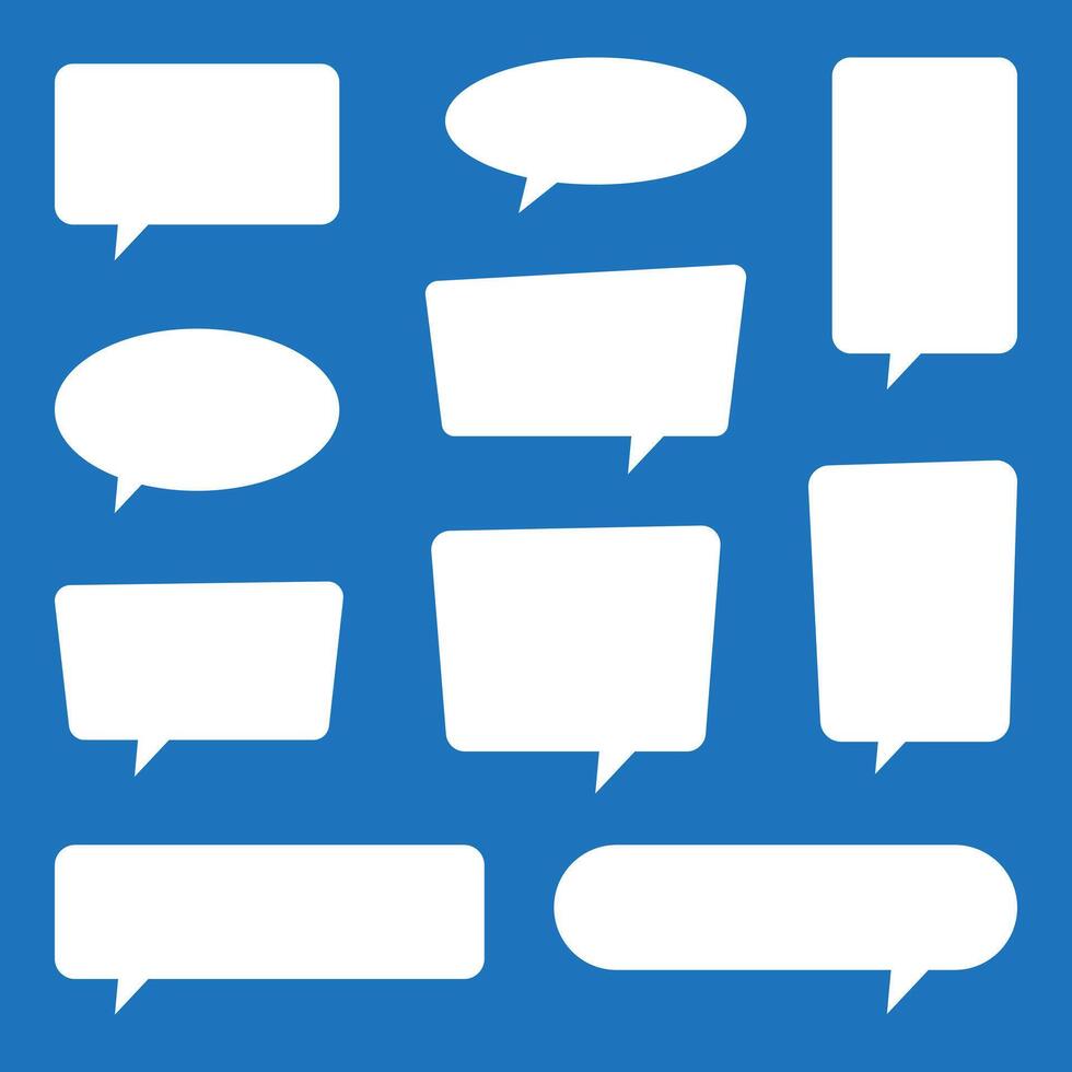 White blank speak bubble balloon, empty cartoon chatting box. vector