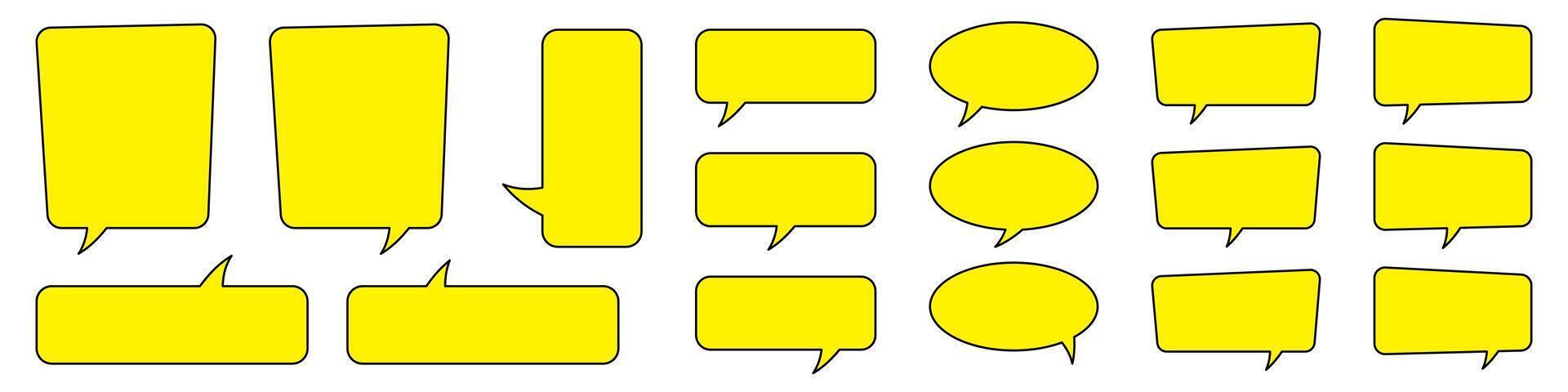 Yellow speech bubble set. vector