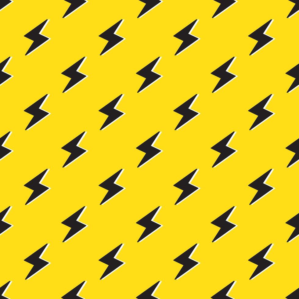 Thunder seamless pattern, wallpaper. Bolt symbol pattern. Yellow seamless pattern with electric lightning bolts. vector