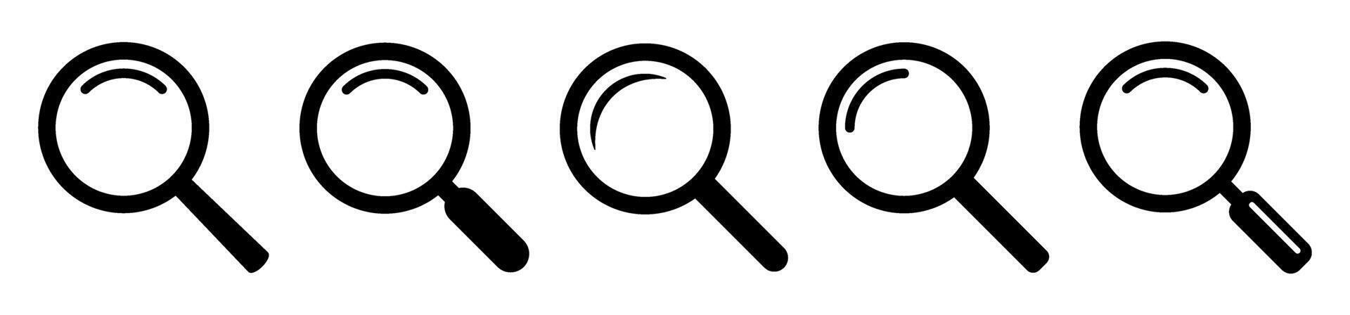 Magnifying glass icon, magnifier icon. Loupe icons set. vector