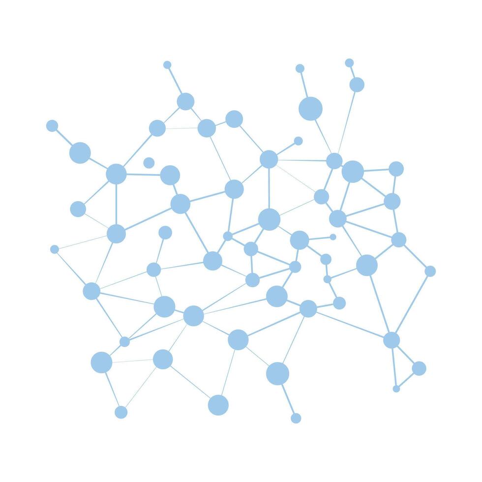 Abstract neural network illustration with interconnected nodes for AI, big data, and tech designs vector