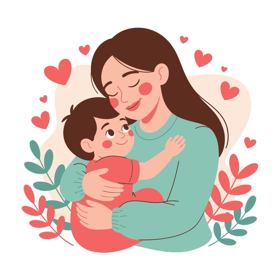 The Purest Embrace A Mothers Love vector
