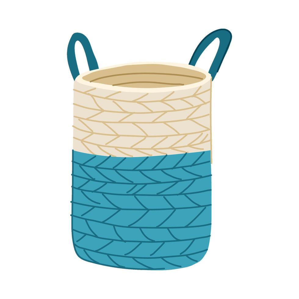 bin basket for storage cartoon illustration vector