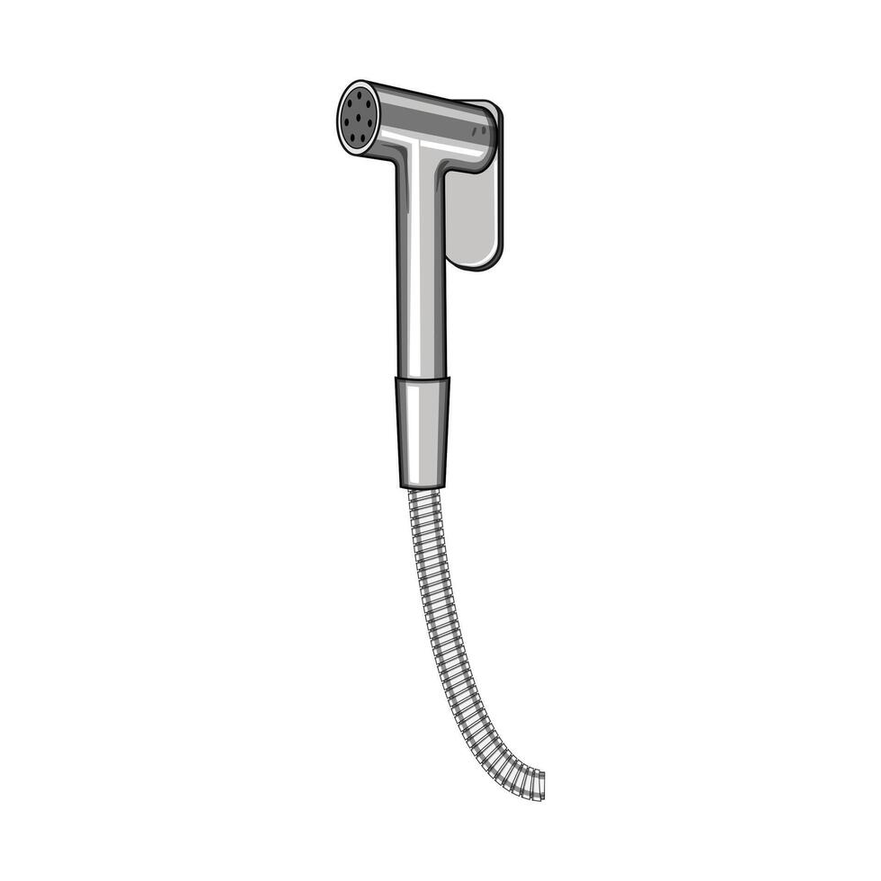 installation bidet sprayer cartoon illustration vector