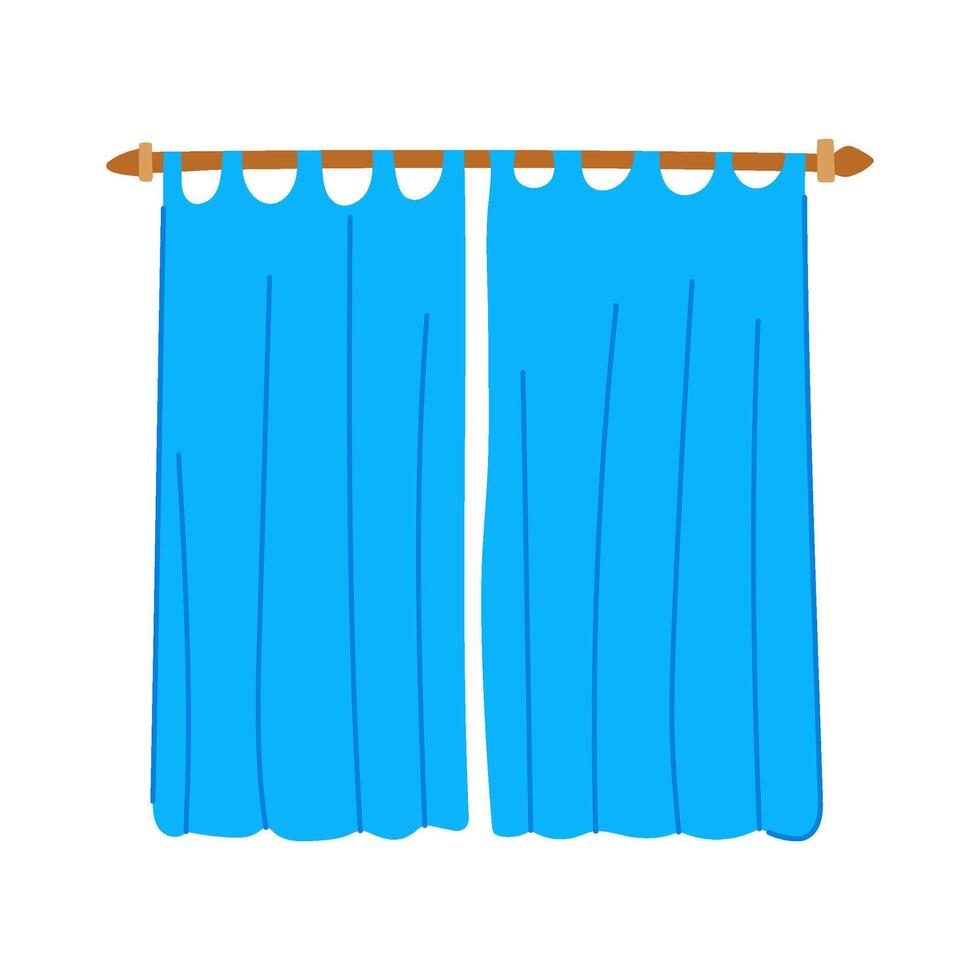 window blackout curtains cartoon illustration vector