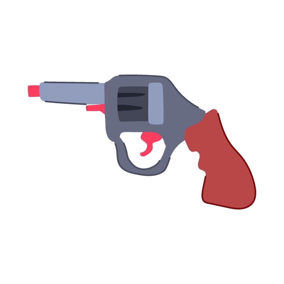 kids cap gun toy cartoon illustration vector