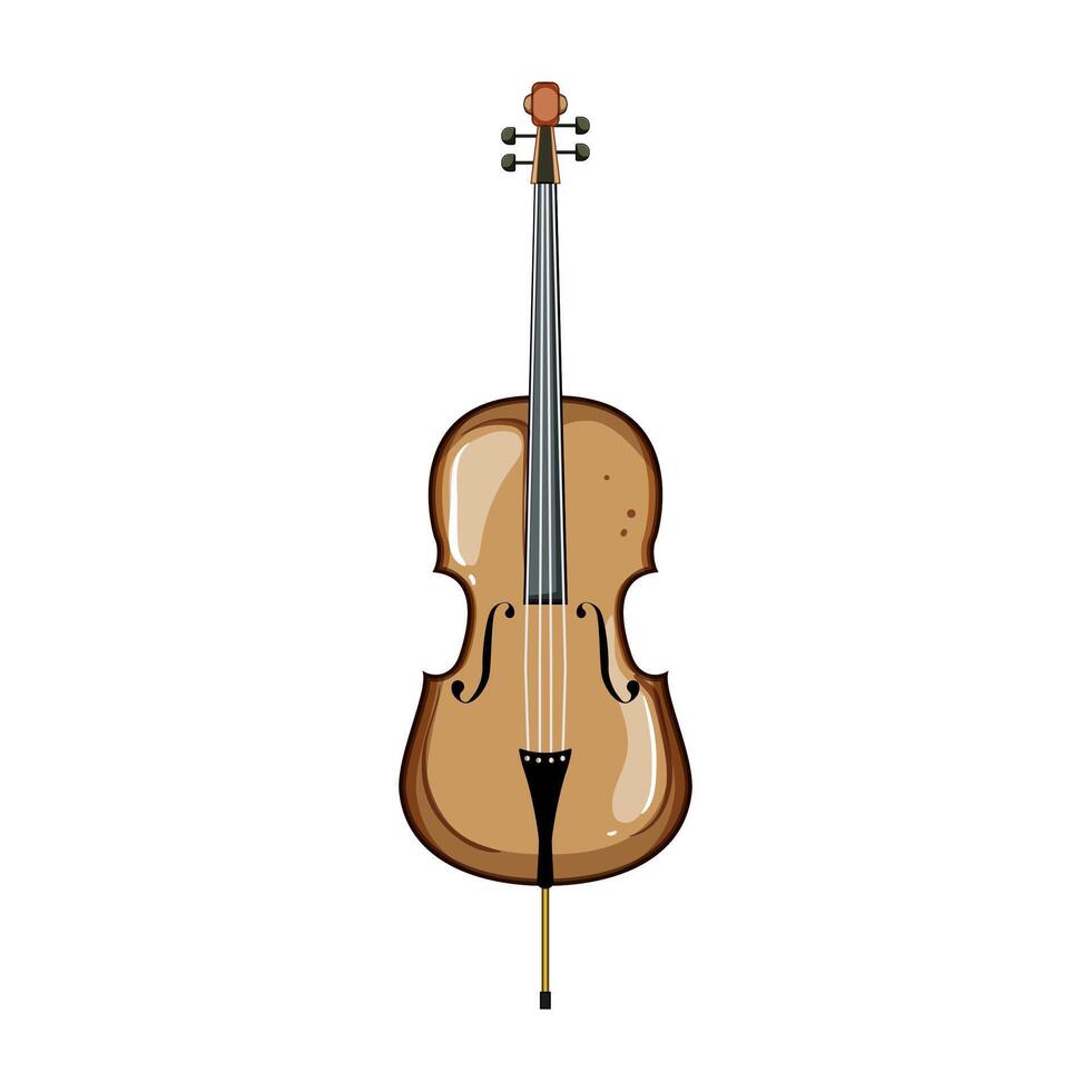 bow cello cartoon vector