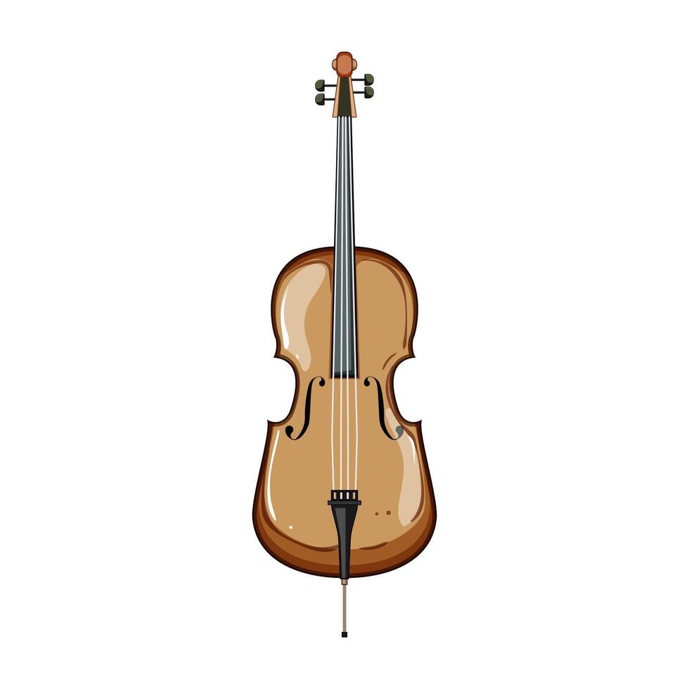bridge cello cartoon illustration vector