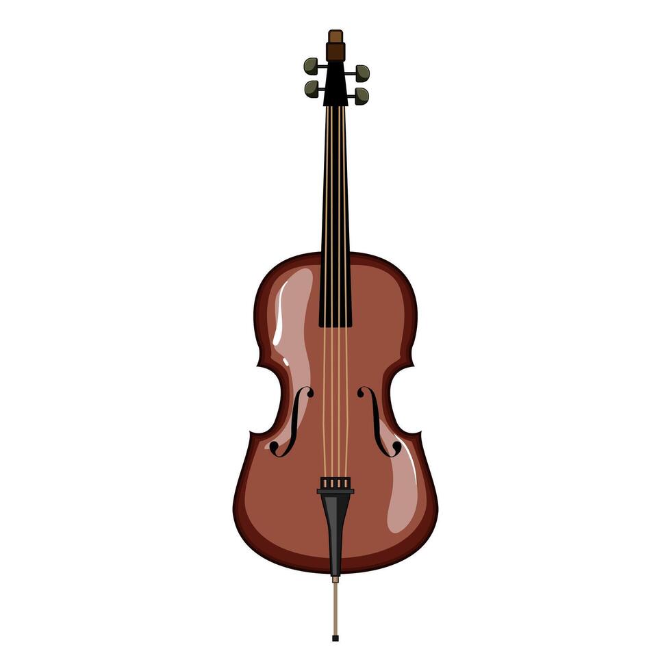 strings cello cartoon vector